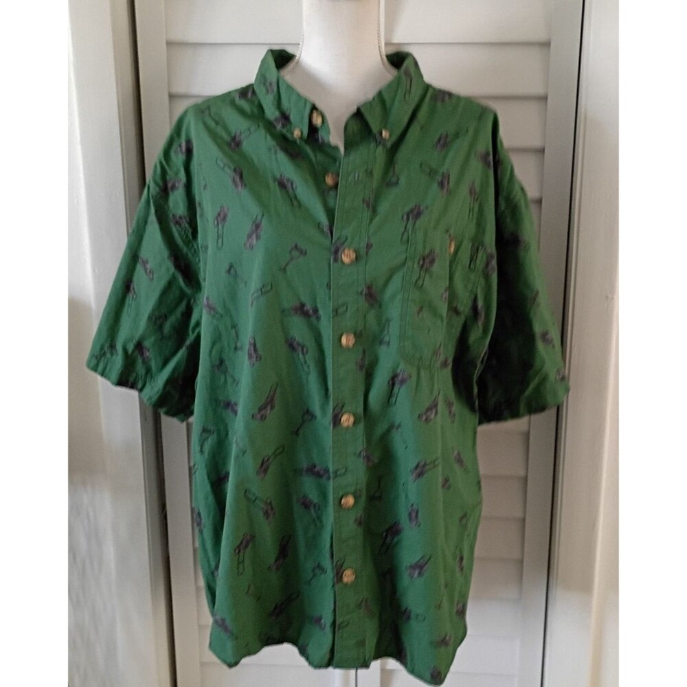 Duluth Untucked men's lawn mowing bbq summer button down novelty shirt‎ 3X